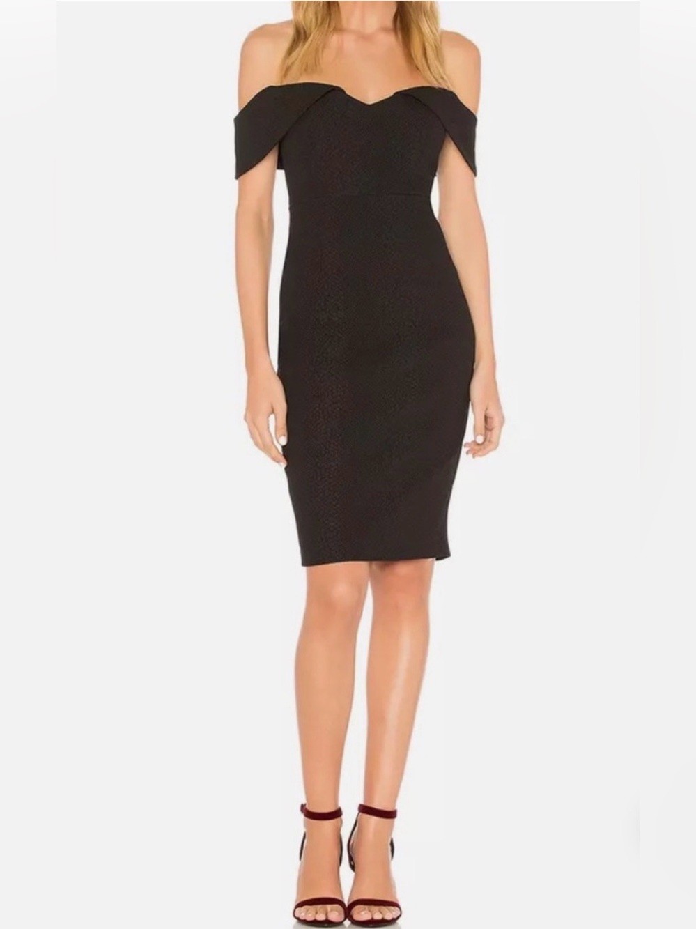EUC Bardot Eva off shoulder textured dress